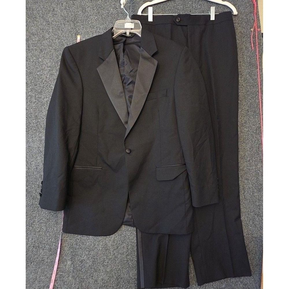 Jos. A. Bank Suit Mens 40 35x30 Black Wool Tuxedo 2 Piece Formal Wedding